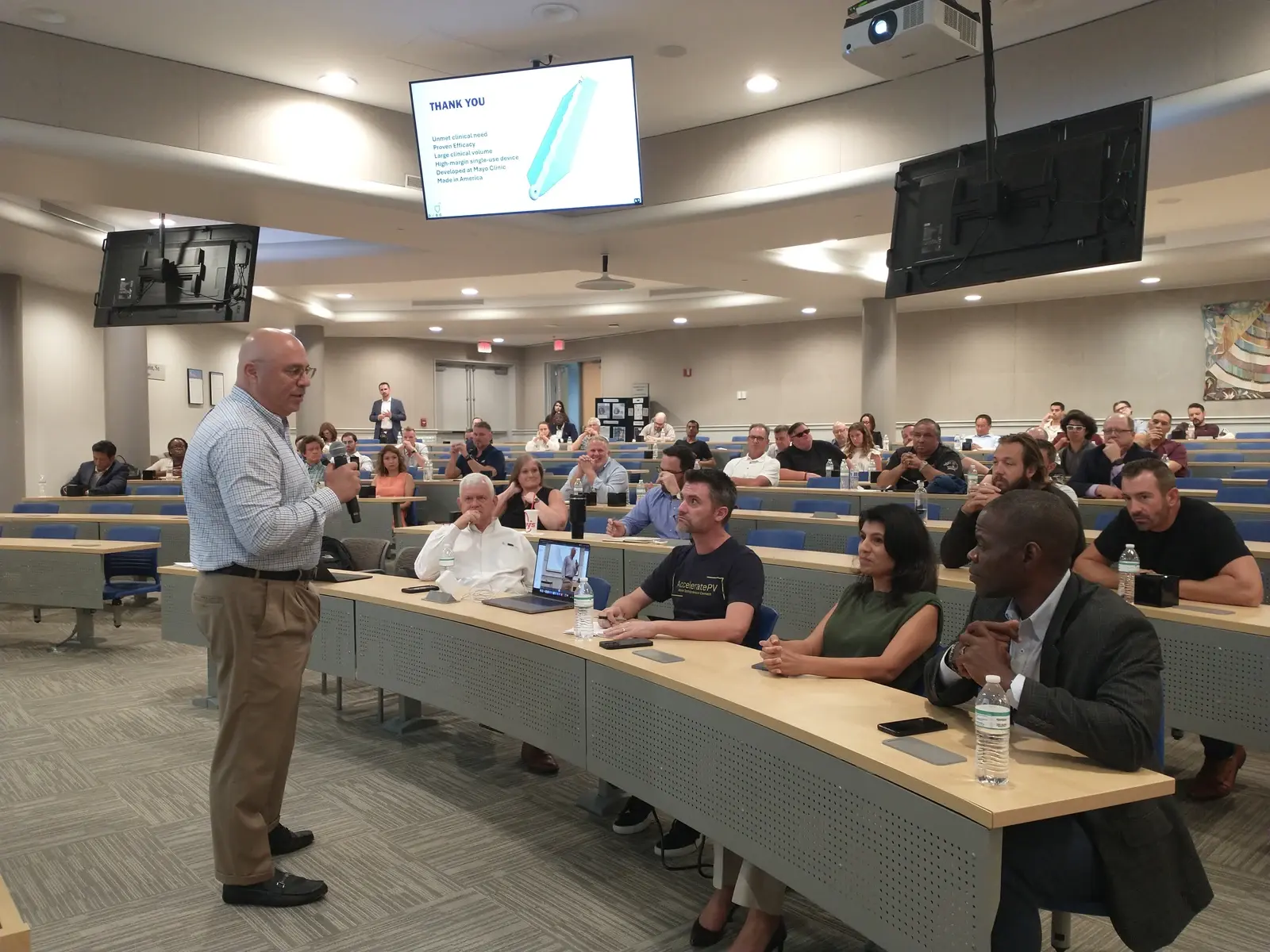 June pitch event audience and speaker at UNF